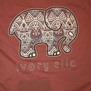 ivory ella long sleeve burnt red shirt-geometric